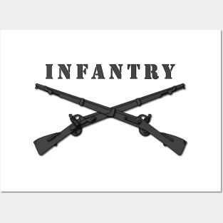 Army - Infantry Br - Crossed Rifles Blk with Txt Posters and Art